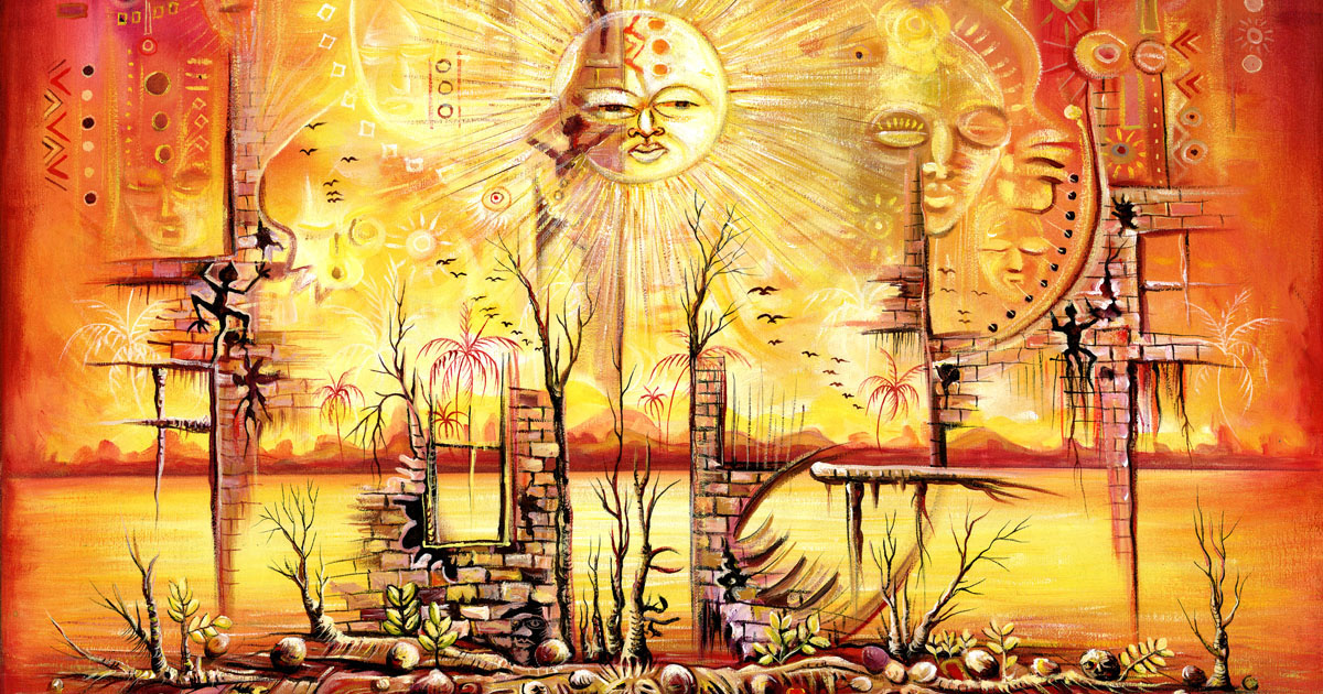 Sun Shine in My Mind giclée art print | Art Cameroon African Paintings